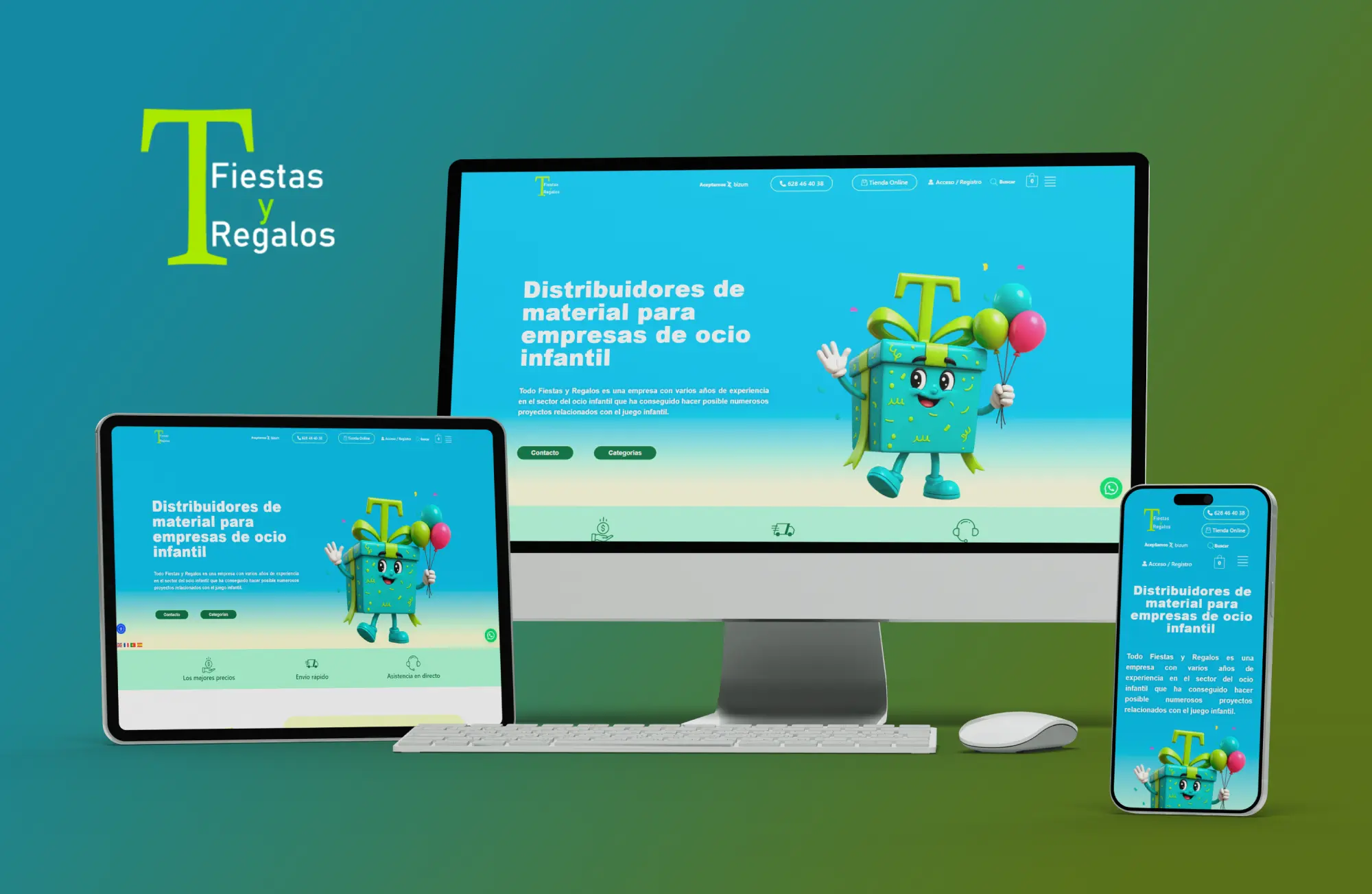 Desarrollo de tienda online ecommerce todo fiestas y regalos en Málaga con pasarela de pago y catálogo optimizado