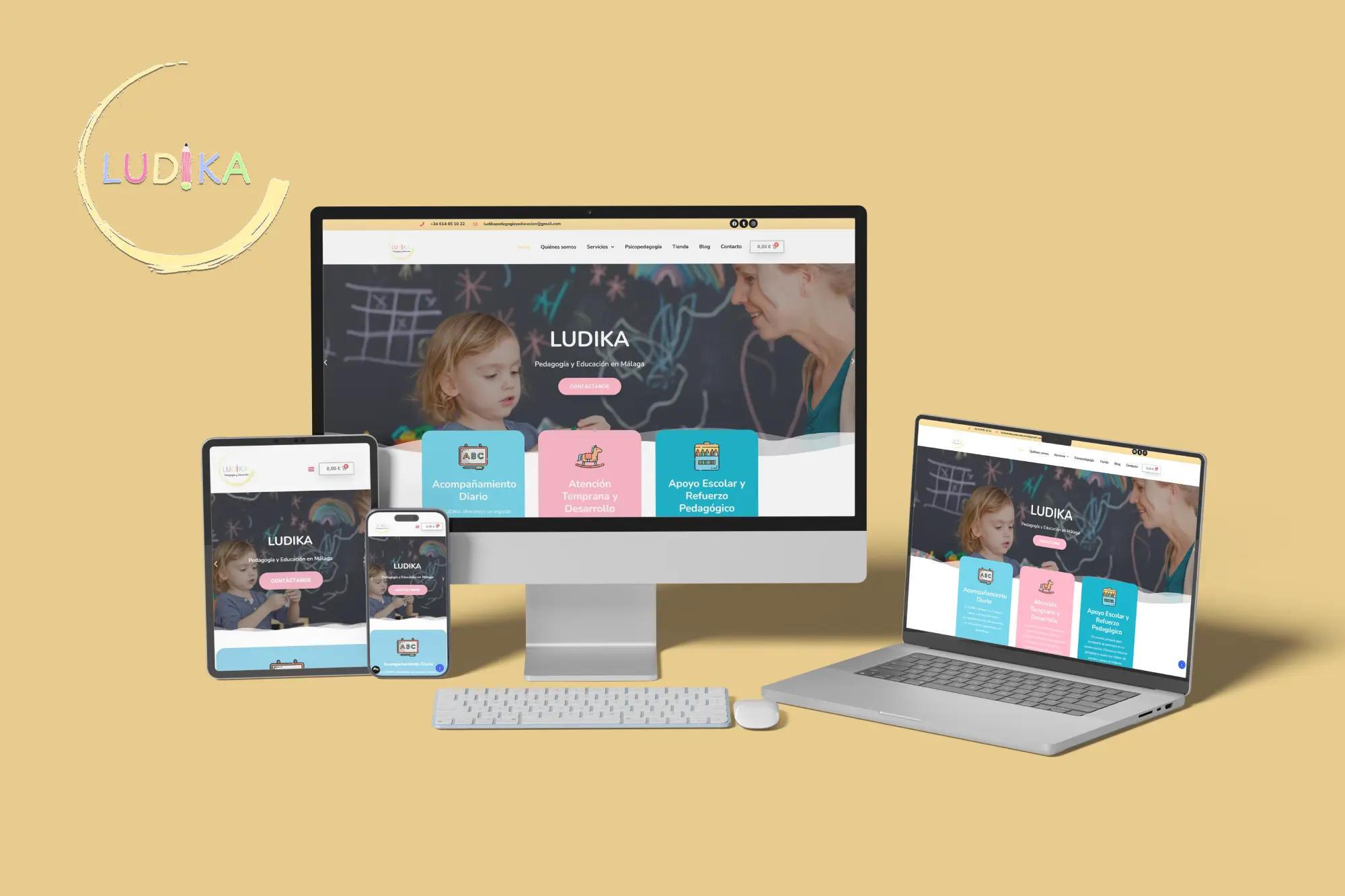 Diseño web corporativo Ludika en Alhaurin el Grande Málaga realizado por Crea Web Málaga para empresa de servicios