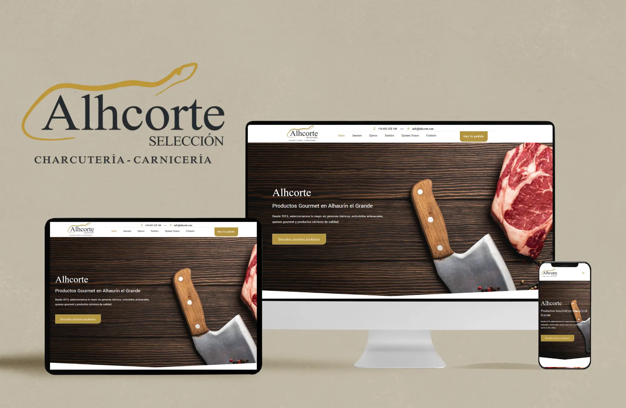 Portada Alhcorte - Diseño web por Crea Web Málaga